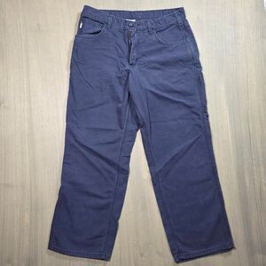 Carharrt Men's Navy Blue Workpants, Size 34" Waist by 30" Length